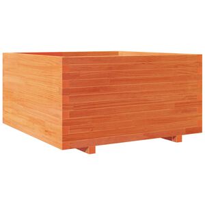 vidaXL Jardinera madera maciza de pino marr&oacute;n cera 90x90x49,5 cm