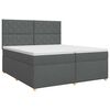 vidaXL Cama box spring con colch&oacute;n Gris oscuro 200 x 200 cm Tela