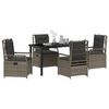 vidaXL Conjunto de Comedor de Jard&iacute;n 5 pcs Gris rat&aacute;n sint&eacute;tico