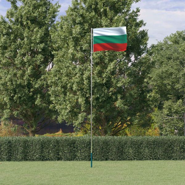 vidaXL M&aacute;stil y bandera de Bulgaria aluminio 5,55 m