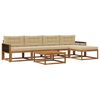 vidaXL Conjunto de sof&aacute;s de exterior con coj&iacute;n 6 pcs Natural y Beige