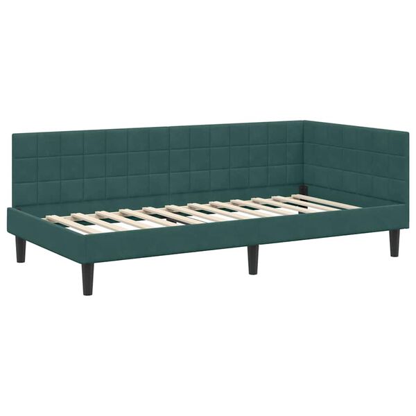 vidaXL Estructura de cama en esquina Verde oscuro 100 x 200 cm