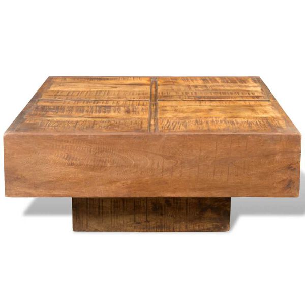vidaXL Mesa de centro cuadrada madera maciza de mango marr&oacute;n