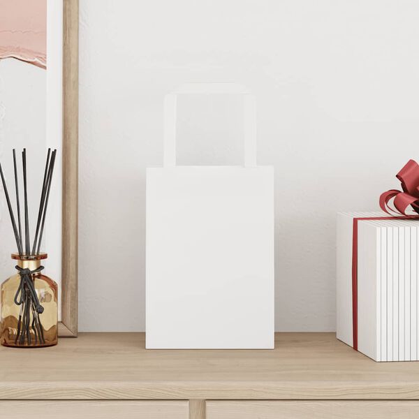 vidaXL Bolsas de papel con asas 250 uds blanca 15x8x21 cm