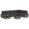 vidaXL Conjunto de sof&aacute;s de jard&iacute;n 9 uds. Gris y Gris Oscuro