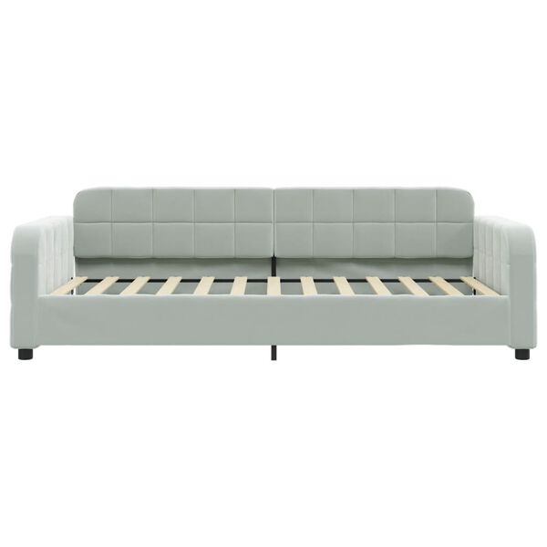 vidaXL Sof&aacute; cama sin colch&oacute;n terciopelo gris claro 100x200 cm