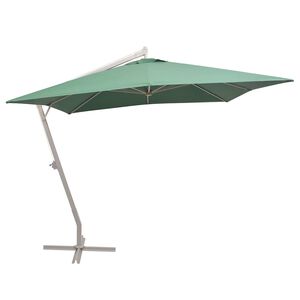 vidaXL Sombrilla colgante con palo de aluminio verde 300x300 cm