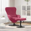 vidaXL Silla Huevo con Puff Rojo vino Terciopelo