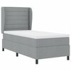 vidaXL Cama tipo Box Spring con colch&oacute;n Gris claro 90 x 200 cm tela