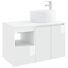 vidaXL Juego de muebles de ba&ntilde;o 2 uds. Blanco Brillante