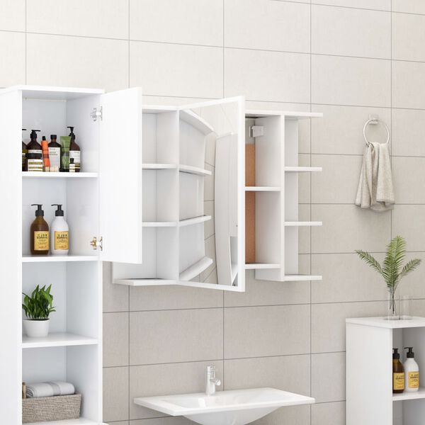 vidaXL Armario de espejo de baño madera contrachapada 80x20,5x64 cm