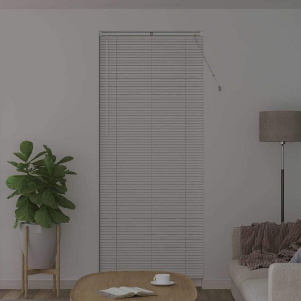 vidaXL Persiana para Ventana con cortinas Manual Blanco Aluminio
