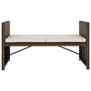vidaXL Set muebles de jard&iacute;n 5 piezas y cojines rat&aacute;n sint&eacute;tico marr&oacute;n