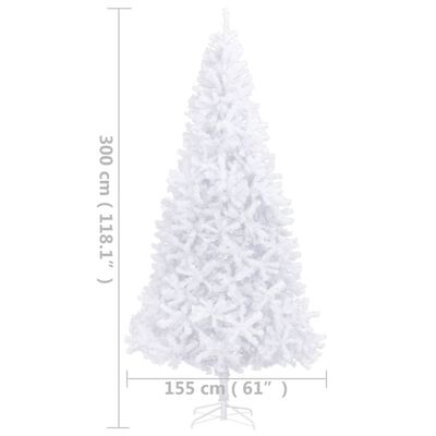 vidaXL Árbol de Navidad artificial preiluminado con luces blanco 300cm