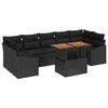 vidaXL Conjunto de sof&aacute; de jard&iacute;n 8 uds. Negro