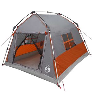 vidaXL Carpa instant&aacute;nea resistente al agua 2 persona Gris y naranja