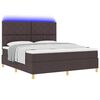 vidaXL Cama Box Spring LED con colch&oacute;n Marr&oacute;n Oscuro 180 x 200 cm tela