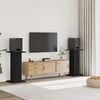 vidaXL Soportes altavoces 2 uds madera ingenier&iacute;a negro 30x30x80 cm