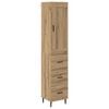 vidaXL Alacena Roble artisan 34,5 x 34 x 180 cm Madera de ingenier&iacute;a
