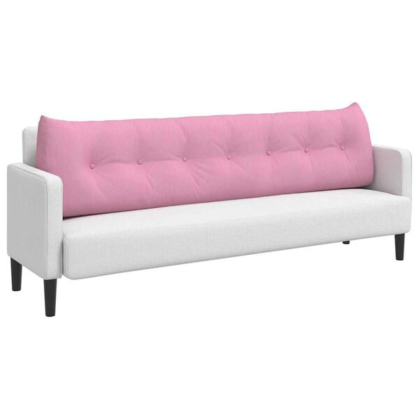 vidaXL Coj&iacute;n de Espalda Rosa 200 x 24 x 50 cm tela