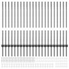 vidaXL Postes de cerca Manual 44 pcs Gris 140 cm Acero