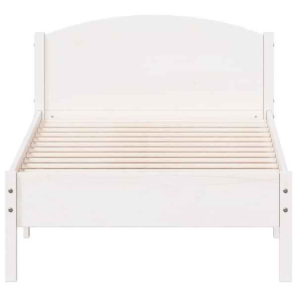 vidaXL Estructura de cama sin colch&oacute;n madera de pino blanca 90x200 cm