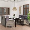 vidaXL Juego de comedor de jard&iacute;n 7 piezas con cojines gris y negro
