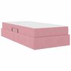 vidaXL Cama con almacenamiento y colch&oacute;n Rosa 90 x 200 cm Terciopelo