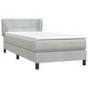 vidaXL Cama box spring con colch&oacute;n terciopelo gris claro 90x220 cm