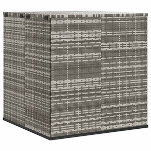 vidaXL Ba&uacute;l de cojines para jard&iacute;n de rat&aacute;n PE gris 100x97,5x104 cm
