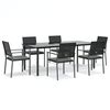 vidaXL Juego comedor jard&iacute;n 7 piezas y cojines rat&aacute;n sint&eacute;tico y acero