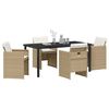 vidaXL Conjunto de Comedor de Jard&iacute;n 5 pcs Beige rat&aacute;n sint&eacute;tico