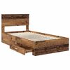 vidaXL Estructura de cama con cabecera Madera vieja 100 x 200 cm