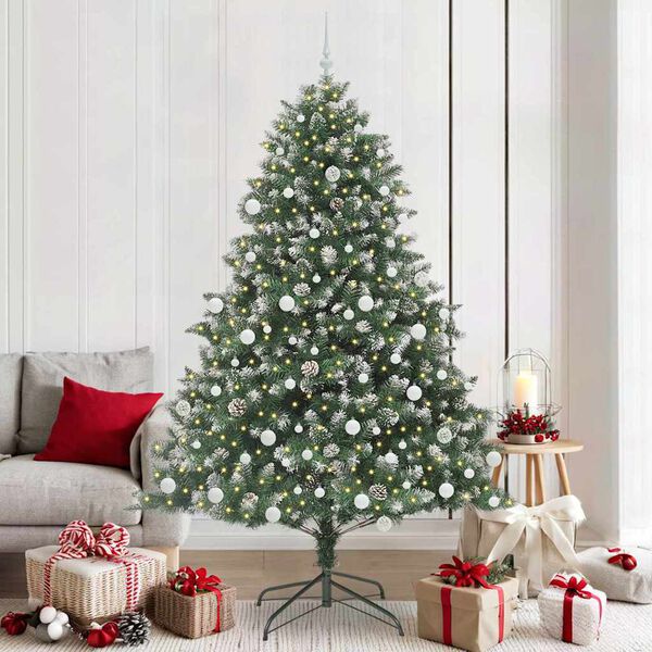 vidaXL &Aacute;rbol de Navidad artificial Verde 210 cm PVC, Pl&aacute;stico y Acero
