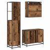 vidaXL Juego de muebles de ba&ntilde;o con caj&oacute;n 3 pcs Madera envejecida