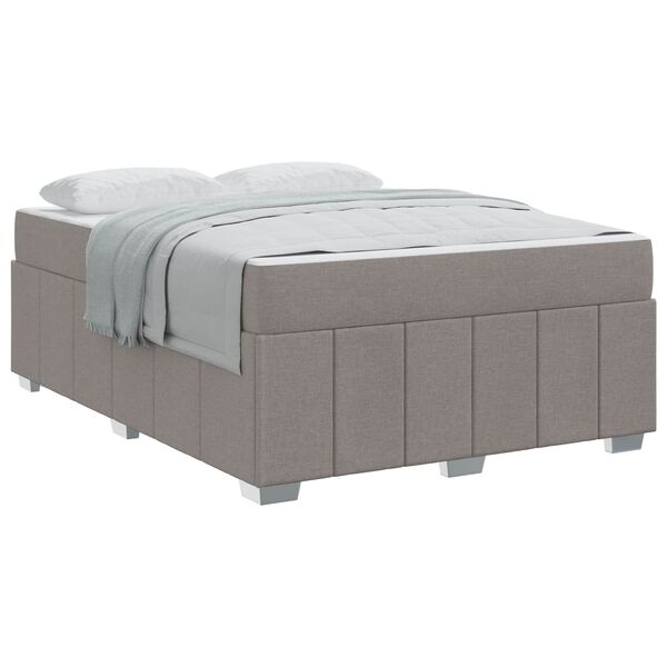 vidaXL Estructura de cama con colchón Taupé 160 x 200 cm tela