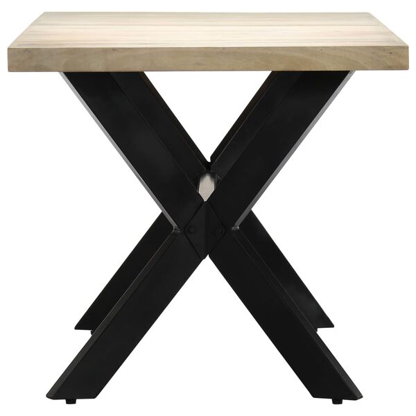vidaXL Mesa de comedor madera maciza de mango blanco 160x80x75 cm