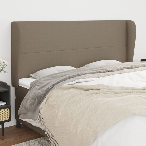 vidaXL Cabecero con orejas de tela gris taupe 183x23x118/128 cm