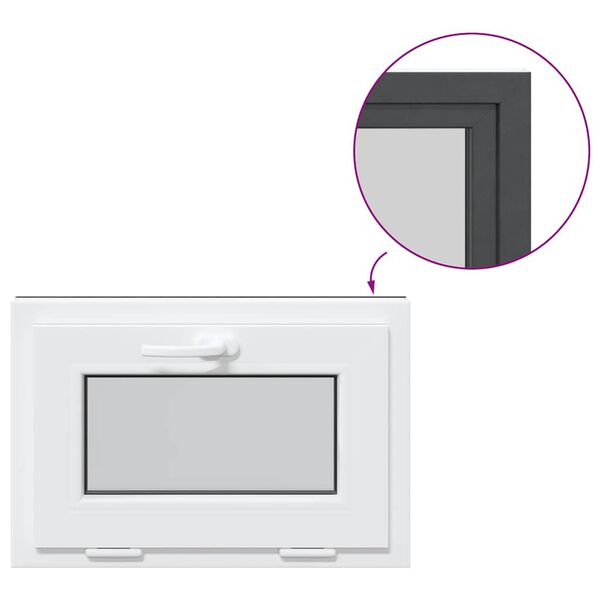 vidaXL Ventana de sótano "RISOR" 60x40 cm oscilobatiente 3 cristales