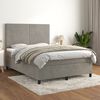 vidaXL Cama box spring con colch&oacute;n terciopelo gris claro 140x190 cm