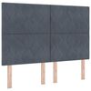 vidaXL Cama tipo Box Spring Gris oscuro 190 x 140 cm Poli&eacute;ster