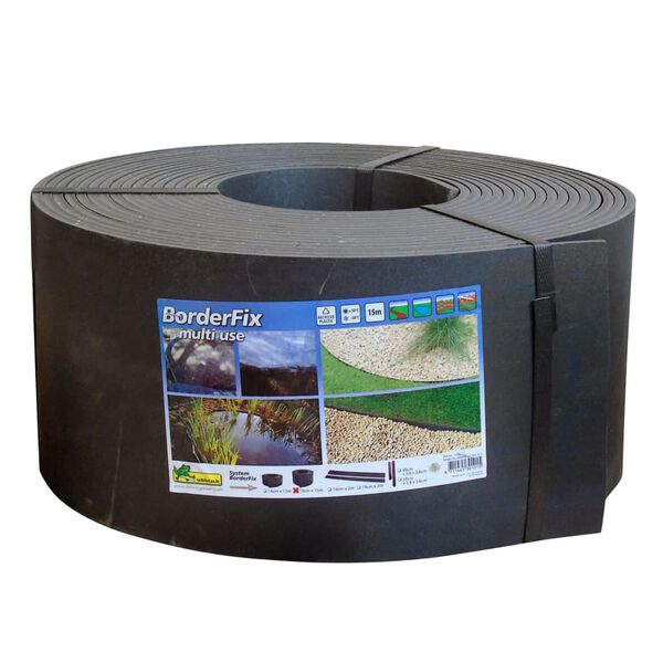 Ubbink Bordura de jardín negro 19 cm x 15 m 7mm