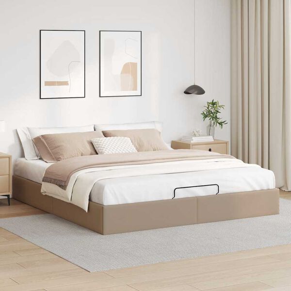 vidaXL Estructura cama otomana sin colch&oacute;n cappucino 200x200 cm
