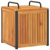 vidaXL Ba&uacute;l de cojines jard&iacute;n madera maciza acacia acero 45x45x45/53cm