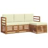 vidaXL Conjunto de sof&aacute;s de exterior 4 uds. Natural y Crema
