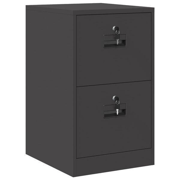 vidaXL Mueble archivador con caj&oacute;n Geom&eacute;trico Negro 44 x 50 x 106.5 cm