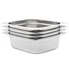 vidaXL Bandejas Gastronorm 4 unidades GN 1/2 100 mm acero inoxidable