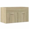 vidaXL Armario para lavabo contrachapada color roble 80x38,5x46 cm