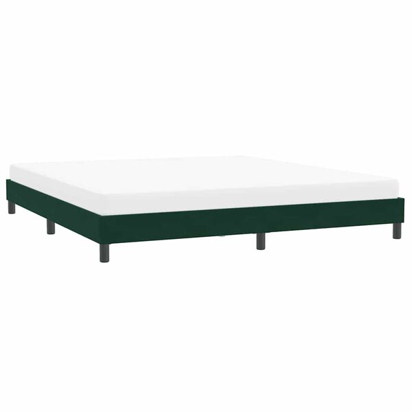 vidaXL Estructura cama sin colch&oacute;n terciopelo verde oscuro 200x210cm