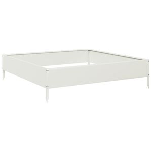 vidaXL Arriate de acero blanco 100x100x26 cm